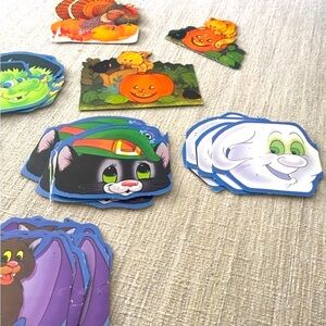 Vintage Halloween Decor Skeleton Ghost Cats Frankenstein Witches 66 pcs